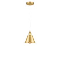 616-1P-SG-M8-Innovations Lighting-Smithfield - 1 Light Cord Hung Mini Pendant In Industrial Style-8.25 Inches Tall and 6.5 Inches Wide-Satin Gold
