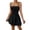Black, variant on Women's Sexy Spaghetti Strap Ruched Mini Dress Layered A-Line Graduation Party Sundress