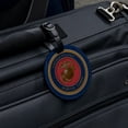 thumbnail image 5 of Graphics and More Marine Corps USMC Emblem Officially Licensed Round Leather Luggage Card Suitcase Carry-On ID Tag, 5 of 8