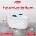 thumbnail image 3 of Rubbermaid 1.5 Capacity Flex N Carry Portable Flexible Laundry Basket, White, 3 of 9