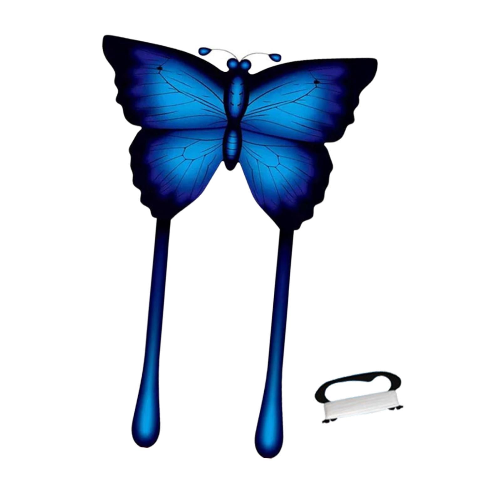 QccHieUs Butterfly Kite 100M Line Handle Included Portable Kids Kite Easy to Fly for Yard Blue