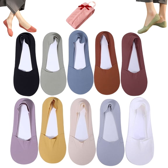 Invisible Non-slip Ice Silk Socks,Thin No Show Socks,Women Summer Ultra Thin Low Cut Liner Ankle Socks for Flats (10 Pairs)