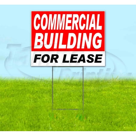 Commbuilding For Lease (18 x 24 ) Yard Sign Includes Metal Step Stake