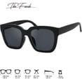thumbnail image 3 of Fuzhong Lunettes de Soleil Carrées Rétro Surdimensionnées pour Femmes, 3 of 4