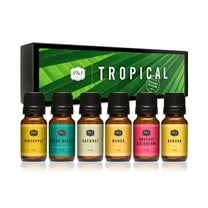 Tropical Set of 6 Fragrance Oils - Premium Grade Scented Oil - 10ml - Banana, Coconut, Awapuhi and Seaberry, Pineapple, Mango, Ocean Breeze