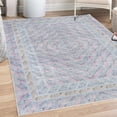 thumbnail image 1 of Geometric Decorative Rug, Pastel Abstract Modern Rhombus Ornament with Tribal Style Detailed Pattern Print, Quality Carpet for Bedroom Dorm and Living Room, 6 Sizes, Baby Blue, by Ambesonne, 1 of 4
