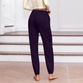 thumbnail image 3 of asjyhkr Womens Pajama Pants Drawstring Elastic Waist Jogger Solid Color Breathable Casual Homewear Sleepwear Pants With Pockets, 3 of 7