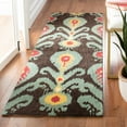thumbnail image 3 of SAFAVIEH Ikat Abbot Southwestern Wool Area Rug, Charcoal/Blue, 8' x 10', 3 of 9