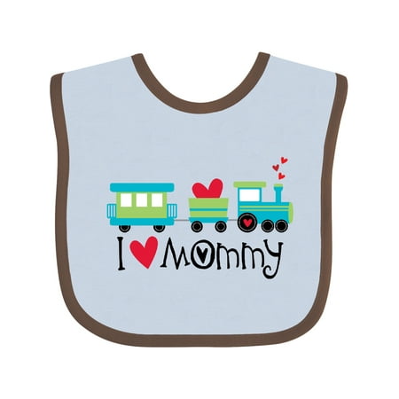 

Inktastic I Love Mommy Boys Train Boys Baby Bib