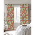 thumbnail image 4 of Spring Yellow Daisy Blackout Curtains for Bedroom Living Room Darkening Curtains 84 Inch Length 2 Panels Set Floral Leaves Retro Country Rustic Window Curtain Window Treatment Grommet Drapes 52"x84", 4 of 9