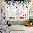 thumbnail image 6 of Black Spring Botanical Valances for Windows, Decorative Rod Pocket Window Valance Curtains, Weeping Eucalyptus Butterfly Short Curtain Drapes for Kitchen/Bathroom/Living Room, 2 Panels, 60" W x 18" L, 6 of 8