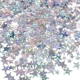 thumbnail image 1 of 120 g de papel de color estrella, mesa de estrella flash, papel de colores, estrellas de lámina metálica para decoración de fiestas, bodas, festivales (plata flash, 10 mm y 6 mm), 1 of 5