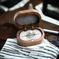 thumbnail image 3 of Yesbay Jewelry Box Exquisite Smooth Surface Sturdy Portable Soft Lining Wood Wedding Ring Storage Box Home Supply, 3 of 8