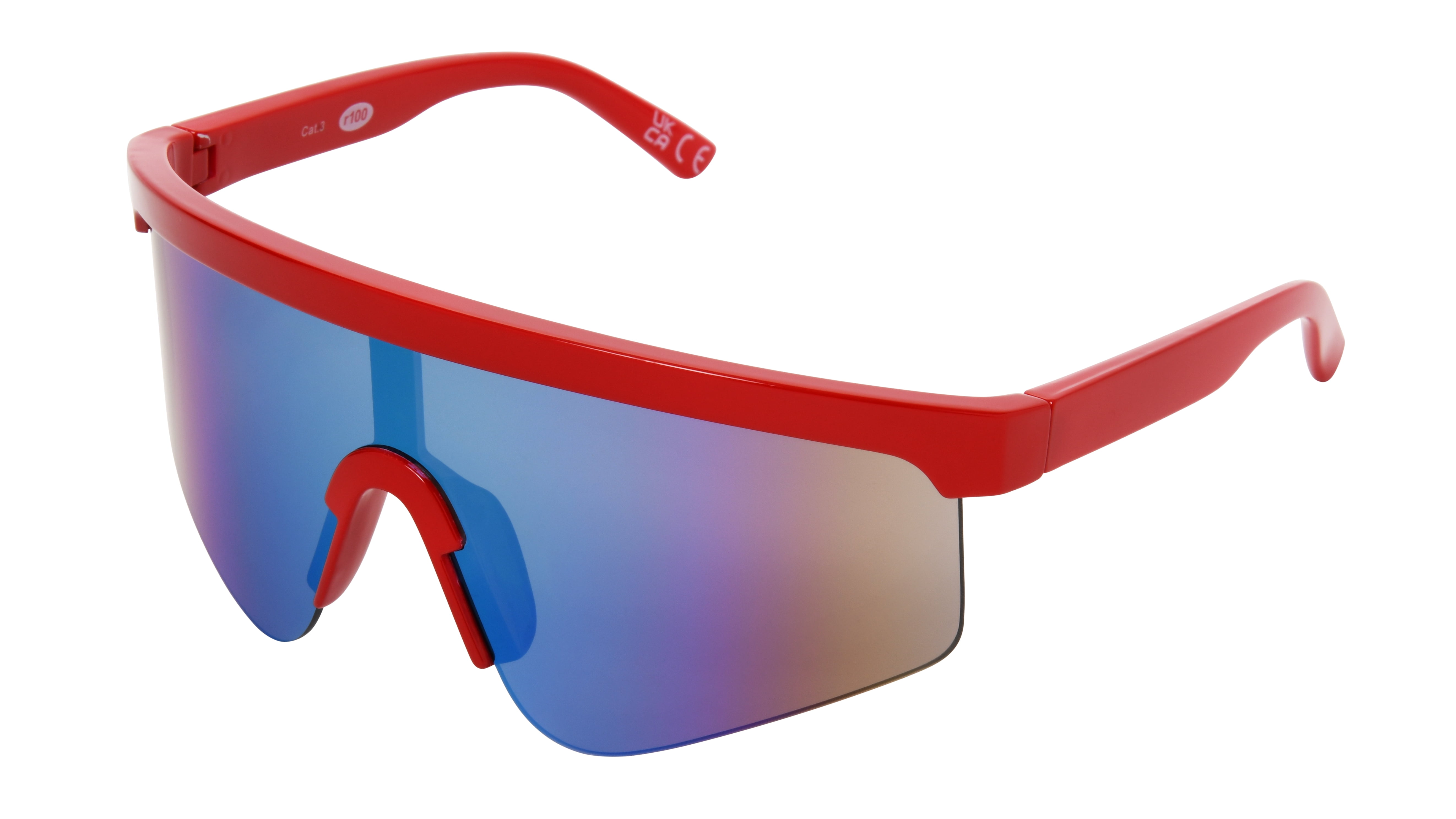 Foster Grant Cali Blue Trend Men's Shield Sunglasses, Red