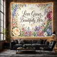 thumbnail image 6 of Love Grows Beautifully Here Within a Floral Garden, Romantic Watercolor for Flower Lovers, Botanical Wall Art, Anniversary Gift, Tapestry Wall Hanging for Bedroom and Studio, 6 of 7