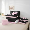 thumbnail image 4 of Erosebridal Monogrammed K Bedding Sets Twin Size, Initial Letter Comforter Sets with Sheets, Pink Bow Reversible Bed Set, Super Cozy Bedroom Decor, 7-Piece, 4 of 6