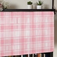thumbnail image 5 of Pink Plaid Rod Pocket Curtain Valance, Modern Art Checkered Farmhouse Farmhouse Window Valance for Living Room, Bedroom, Kitchen 42"W x 12"L, 5 of 9