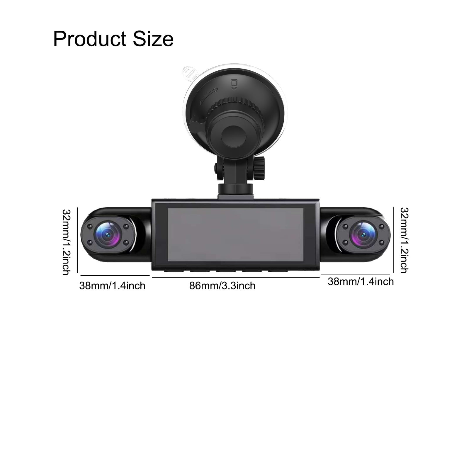 Kchsji Full View Car Dashcam 360° 4-Channel 1080P Full HD Recording Infrared Night Vision G-Sensor Loop Recording Plug-In Power For Vehicles Taxi Fleet Family Driving Safety Protection