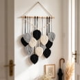 thumbnail image 5 of Leodye 1PCS Leaf Macrame Wall Hanging Tapestry, Hand Woven Wall Art Decor for Bedroom and Living Room Interior -15.7*26.7IN, 5 of 7