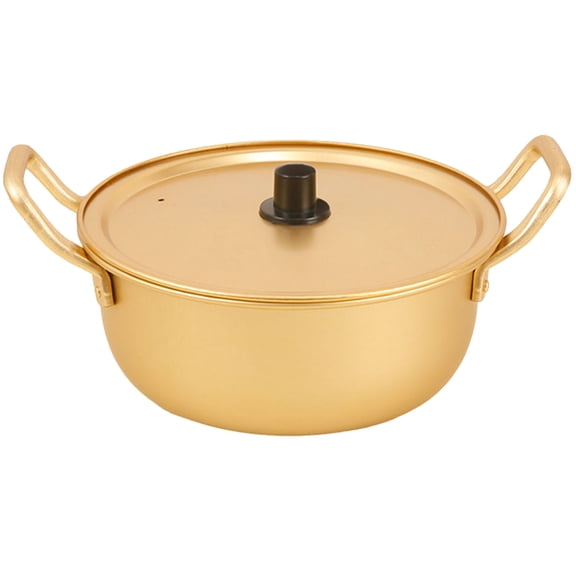 CIMAXIC Household Aluminum Soup Pot Golden Color Efficient Heat Transfer with Long Handles