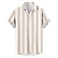thumbnail image 4 of YueHuiYing Men's Linen Shirts Short Sleeve Casual Shirts Button Down Shirt for Men Beach Summer Wedding Shirt, 4 of 7