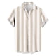 thumbnail image 4 of Ceisia Men's Vertical Stripe Short Sleeve Button Down Casual Shirt for Beach Vacation Khaki XXXXL Gifts, 4 of 7