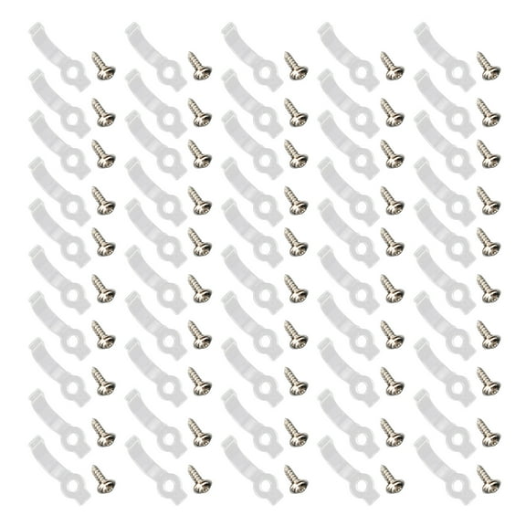 YOUTHINK 50Pcs Mounting Clips Holder Rugged Easily Use Portable Light Clips Holder with Screws for LED Light Family Parties,LED Mounting Rope,Mounting Rope Light