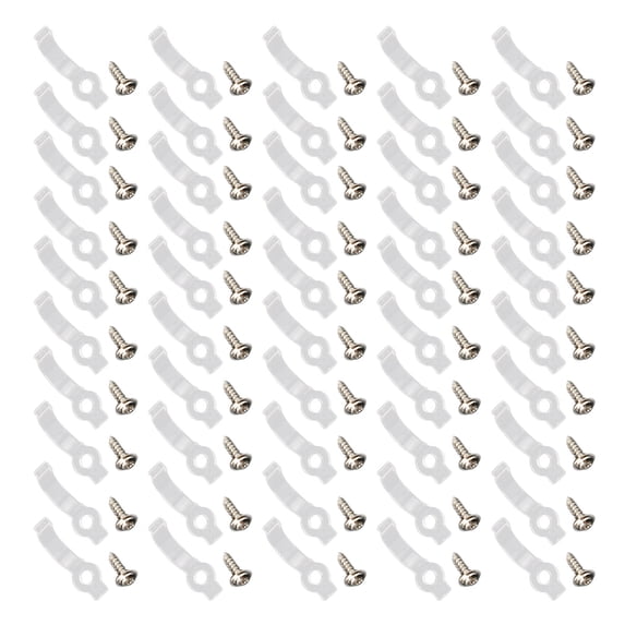 YOUTHINK 50Pcs Mounting Clips Holder Rugged Easily Use Portable Light Clips Holder with Screws for LED Light Family Parties,LED Mounting Rope,Mounting Rope Light