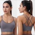 thumbnail image 2 of AINIYS Criss Cross Back &nbsp;Workout Gym Athletic Fitness Bra Wireless Strappy L Sports Yoga Bra Bralette Women's Quick-Dry Bra Plus Size Moisture-Wicking Breathable Everyday Bras Purple XL, 2 of 6