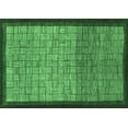thumbnail image 1 of Ahgly Company Indoor Rectangle Abstract Emerald Green Modern Area Rugs, 2' x 5', 1 of 4