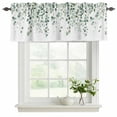 thumbnail image 2 of 2 Panels Eucalyptus Leaf Sage Green Valance for Windows, Spring Weeping Leaves Botanical Light Filtering Kitchen Curtains, Rod Pocket Window Treatment Curtain Valances for Living Room, 42"x12", 2 of 9