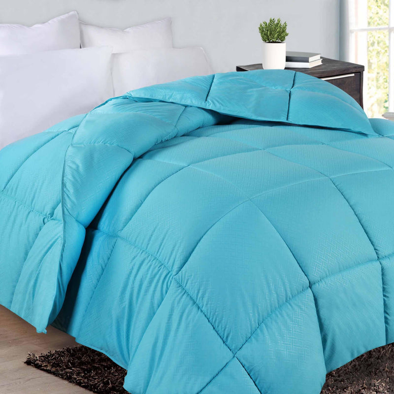 Superior Striped Reversible Down Alternative Comforter, Winter Blue, Twin/Twin XL