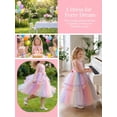 thumbnail image 4 of Odeerbi Toddler Kids Girls Rainbow Tulle Princess Dress Flower Tutu Dresses Wedding Birthday Party Ball Gown, 4 of 9
