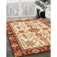 thumbnail image 2 of Ahgly Company Indoor Round Abstract Brown Gold Oriental Area Rugs, 3' Round, 2 of 6