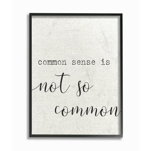 The Stupell Home Decor Collection Common Sense Not So Common Typography Framed Giclee Texturized Art, 11 x 1.5 x 14
