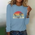 thumbnail image 1 of EQWLJWE Blouses à Manches Longues pour Femmes Grande Taille Mode Printemps Imprimé Manches Longues Col Rond Tee Décontracté Hauts Vêtements d'Automne pour Femmes, 1 of 6