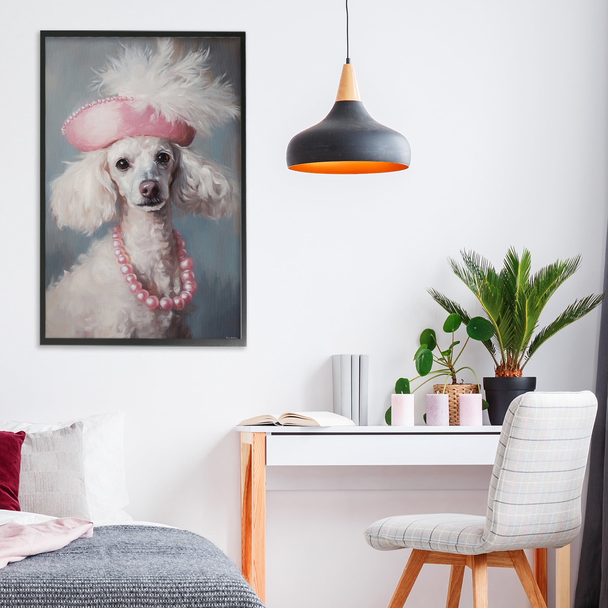Stupell Industries Beautiful Collette Pup Black Framed Giclee Art, design by Tina LeCour
