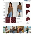 thumbnail image 6 of PRETTYGARDEN Women's Spring Long Sleeve Y2K Crop Top Trendy Off Shoulder Asymmetrical Fitted Knit Tee Shirts Going Out Tops, 6 of 8