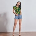 thumbnail image 5 of Goofa Pineapples with Palm Leaves Printed Women Rash Guard Short Sleeve,Tummy control Swimsuit Surfing Swimsuit Bathing Suit One Piece Swimsuit UPF 50-X-Large, 5 of 9