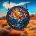 thumbnail image 4 of Spiral Sun ACRYLIC Suncatcher - Faux Stained Glass Window Hanging with Mountains and Stars - Vibrant Celestial Nature Decor 4322940053 5860, 4 of 4