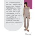 thumbnail image 7 of MeMoi Women's Relaxed Fit 100% Cotton Slub Knit Pants and T-Shirt Set - Womens - Female, L, Taupe, 7 of 7
