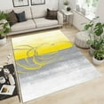 thumbnail image 2 of Artistic Abstract Yellow Gray Area Rugs, Beautiful Indoor Non-Slip Kids Rug, Machine Washable Breathable Durable Carpet For Living Room Study Dining Decor Mat 3' x 5', 2 of 6