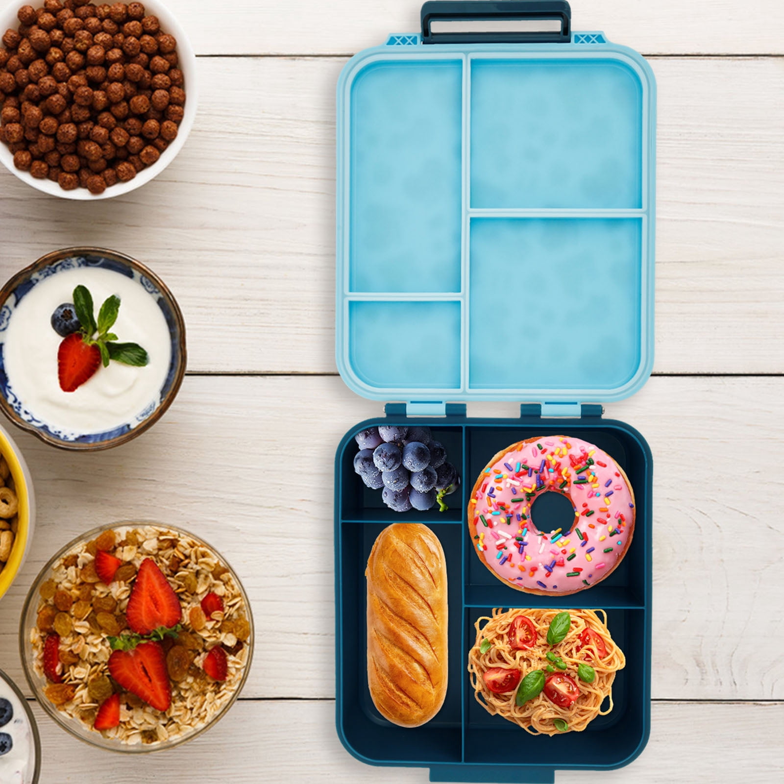 Ikoopy Food Box with Insulated 300ml Soup Jar and Utensils Leakproof Food Container with Compartments for Kids Toddlers Adults