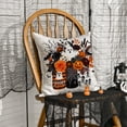 thumbnail image 6 of Sm:)e Spooky Ghost Pumpkin Bat Spider Web Halloween Pillow Covers 18x18 Inch Set of 2, Cushion Covers for Sofa Home Decor, 6 of 6