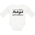 thumbnail image 3 of Inktastic From Raleigh North Carolina in Black Distressed Text Boys or Girls Long Sleeve Baby Bodysuit, 3 of 5