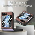 thumbnail image 5 of Compatible with Samsung Galaxy Z Flip 5 Case, Luxury Hinge Protection + Steel Screen Cover Drop-Resistance Ultra Slim Bumper Frame Folding Case for Samsung Galaxy Z Flip 5 5G, Brown, 5 of 8