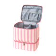 thumbnail image 3 of Estuche de transporte para esmaltes de uñas Organizador de esmaltes de uñas Profesional a rayas Rayas beige rosas, 3 of 9
