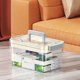 thumbnail image 5 of Caja de almacenamiento de medicamentos multicapa | Pastillero doméstico transparente de gran capacidad | Contenedor portátil y duradero para suministros médicos | Organizador familiar de primeros, 5 of 6