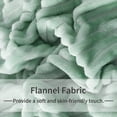 thumbnail image 3 of Lorviah Ultra Soft Flannel Throw Blanket, OEKO-TEX Certified, 50"x60", Machine Washable, Striped for Couch Sofa Bed, Sea Green, 3 of 6