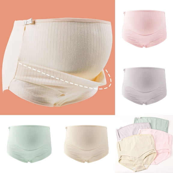 CAIXIA Cotton Maternity Underwear Women's Maternity High Waist Underwear Pregnancy Soft Seamless Maternity Underwear Over Bump